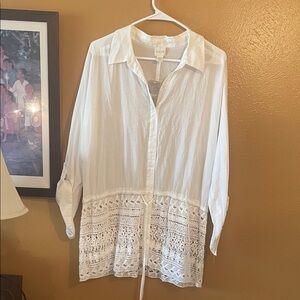 Chico's White Button-Up Blouse